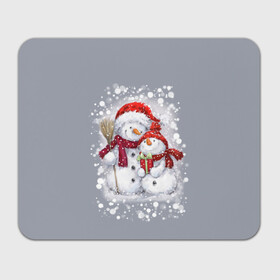 Прямоугольный коврик для мышки с принтом Два снеговика в Тюмени, натуральный каучук | размер 230 х 185 мм; запечатка лицевой стороны | 2022 | год тигра | новогодний подарок | новый год | подарок на новый год | снег | снеговик | снеговики