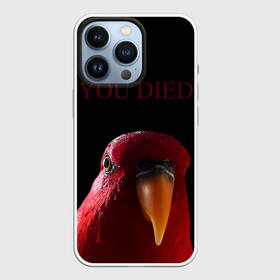 Чехол для iPhone 13 Pro с принтом Красный попугай | Red parrot в Тюмени,  |  | Тематика изображения на принте: 3 | bird | dark | gumi | hideaki utsumi | meme | parrot | red | souls | tiktok | wue | wuewuewue | вуе | дарк | красная | красный | мем | попугай | птица | соулс | тикоток | япония