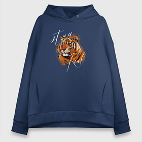 Женское худи Oversize хлопок с принтом Tiger | Stay real в Тюмени, френч-терри — 70% хлопок, 30% полиэстер. Мягкий теплый начес внутри —100% хлопок | боковые карманы, эластичные манжеты и нижняя кромка, капюшон на магнитной кнопке | 2022 | 2022 год | happy new year | santa | год тигра | дед мороз | каникулы | мороз | новогодний свитер | новый год | новый год 2022 | новый год тигра | оливье | праздник | рождество | санта клаус | свитер новогодний