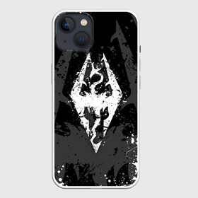 Чехол для iPhone 13 с принтом TES DRAGON WHITE LOGO | БРЫЗГИ КРАСОК в Тюмени,  |  | dovahkiin | dragon | dragonborn | fus ro dah | oblivion | rpg | skyrim | tes | tes 5 | tes skyrim | tes v | the elder scrolls | the elder scrolls skyrim | we know | докавин | дракон | мы знаем | обливион | рпг | скайрим | фус ро дах