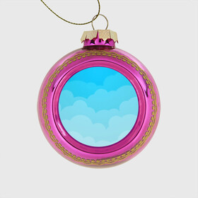 Стеклянный ёлочный шар с принтом Голубые облака в Тюмени, Стекло | Диаметр: 80 мм | Тематика изображения на принте: арт | вектор | векторный рисунок | небо | облака | облако | природа | рисунок | синий