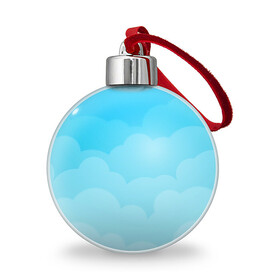 Ёлочный шар с принтом Голубые облака в Тюмени, Пластик | Диаметр: 77 мм | Тематика изображения на принте: арт | вектор | векторный рисунок | небо | облака | облако | природа | рисунок | синий