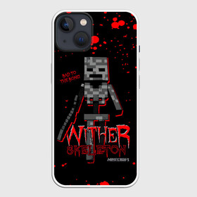 Чехол для iPhone 13 с принтом WITHER SKELETON в Тюмени,  |  | craft | mine | minecraft | wither skeleton | блоки | визерскелет | вооружённый каменным мечом | враждебный моб | добывать | компьютерная игра | крафт | кубики | майн | майнкрафт | манкрафт | ремесло