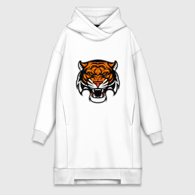 Платье-худи хлопок с принтом Tiger Cool в Тюмени,  |  | 2022 | animal | cat | lion | tiger | год тигра | животные | зверь | зубы | кот | кошка | лев | охотник | полосатый | природа | тигр | тигренок | тигрица | хищник
