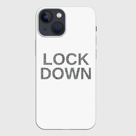 Чехол для iPhone 13 mini с принтом QR Lockdown (англ) в Тюмени,  |  | covid | lockdown | qrкод | коронавирус | минимализм