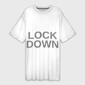 Платье-футболка 3D с принтом QR Lockdown (англ) в Тюмени,  |  | covid | lockdown | qrкод | коронавирус | минимализм