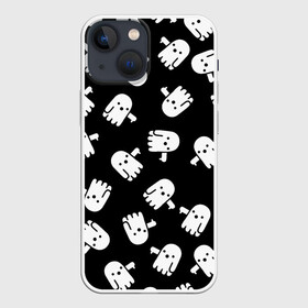 Чехол для iPhone 13 mini с принтом ПРИВИДЕНИЯ УЗОР   HALLOWEEN в Тюмени,  |  | Тематика изображения на принте: bats | bones | ghost | halloween | pumpkin | skull | кости | летучие мыши | приведение | призрак | скелет | тыква | хеллоуин | хоррор | хэллоуин