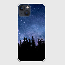 Чехол для iPhone 13 с принтом НОЧНОЙ ЛЕС И ЗВЕЗДЫ в Тюмени,  |  | dark | forest | night | sky | star | деревья | звезды | космос | лес | небо | ночь | пейзаж | природа | свет