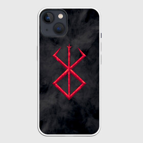 Чехол для iPhone 13 с принтом КЛЕЙМО БЕРСЕРКА В ДЫМУ в Тюмени,  |  | anime | anime berserk | behelit | berserk | guts | knight | manga | smoke | аниме | аниме берсерк | берсерк | бехелит | гатс | дым | клеймо | манга | рыцарь | япония