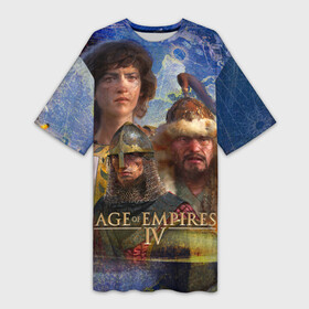 Платье-футболка 3D с принтом Age of Empires 4 Обложка в Тюмени,  |  | age of empires 4 | games | history | rts | strategy | игры | история | ртс | стратегия