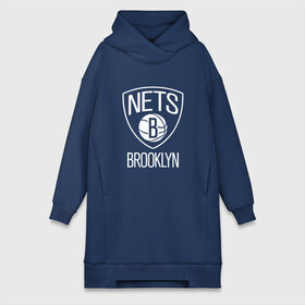 Платье-худи хлопок с принтом Бруклин Нетс логотип в Тюмени,  |  | brooklyn | brooklyn nets | nba | nets | баскет | баскетбол | бруклин | бруклин нетс | клуб | нба | нетс
