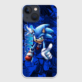 Чехол для iPhone 13 mini с принтом SONIC LOGO   СОНИК ЛОГО в Тюмени,  |  | animal | games | hedgehog | sega | sonic | speed | speed sonic | быстрый ёж | ёж | ёжик | игры | персонаж | сега | синий ёж | скорость | соник