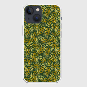 Чехол для iPhone 13 mini с принтом Кастеты (камуфляж) в Тюмени,  |  | authority | bandit | camouflage | criminal | gangster | mafia | mafiosi | military camouflage | автомат | авторитет | бандит | боец | браток | гангстер | граната | драка | злодей | камуфляж | кастеты | мафиози | мафия | милитари | оружие