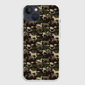 Чехол для iPhone 13 с принтом Лошади (камуфляж) в Тюмени,  |  | animals | camouflage | horse | military camouflage | safari | wild horse | zoo | военный камуфляж | дикая лошадь | дикая природа | жеребец | животные | звери | зоопарк | камуфляж | кляча | кобыла | конь | лошадь | маскировка | милитари