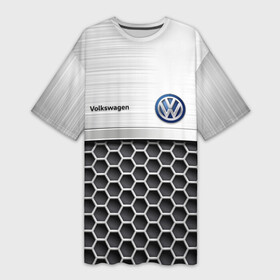 Платье-футболка 3D с принтом Volkswagen  Стальная решетка в Тюмени,  |  | das auto | golf | logo | polo | tuareg | volkswagen | volkswagen  с | vw | дас авто | железная | железная решетка | железо | лого | логотип | логотип фольксваген | пассат | поло | сс | сталь | стальная решетка