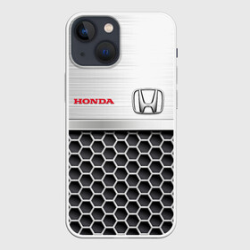 Чехол для iPhone 13 mini с принтом HONDA | Стальная решетка в Тюмени,  |  | honda | honda accord | honda civic | honda cr v | honda moto | honda motor | honda motors | ж | железная решетка | красный логотип | логотип красный | сталь | стальная решетка | стальные соты | хонда | хонда аккорд