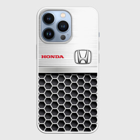 Чехол для iPhone 13 Pro с принтом HONDA | Стальная решетка в Тюмени,  |  | honda | honda accord | honda civic | honda cr v | honda moto | honda motor | honda motors | ж | железная решетка | красный логотип | логотип красный | сталь | стальная решетка | стальные соты | хонда | хонда аккорд