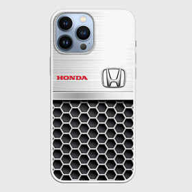 Чехол для iPhone 13 Pro Max с принтом HONDA | Стальная решетка в Тюмени,  |  | honda | honda accord | honda civic | honda cr v | honda moto | honda motor | honda motors | ж | железная решетка | красный логотип | логотип красный | сталь | стальная решетка | стальные соты | хонда | хонда аккорд