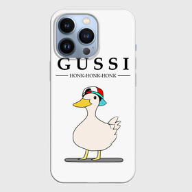 Чехол для iPhone 13 Pro с принтом GUSSI | HONK BABY в Тюмени,  |  | guse | gussi | белый | гусь | мем
