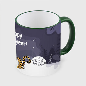 Кружка с полной запечаткой с принтом Happy New Year 2022 Тигр в Тюмени, керамика | ёмкость 330 мл | 2022 | год тигра | новый год | новый год 2022 | символ года | тигр | тигренок | тигрица | тигры