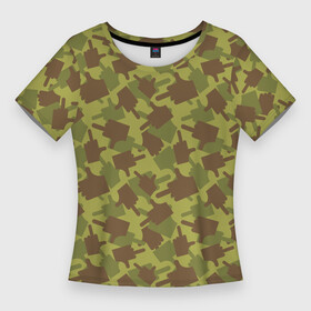 Женская футболка 3D Slim с принтом FUCK (камуфляж) в Тюмени,  |  | camouflage | disguise | hunting camouflage | khaki | maskhalat | military | military camouflage | военный камуфляж | камуфляж | маскировка | масхалат | милитари | отвали | охотничий камуфляж | прикол | средний палец | цвета хаки