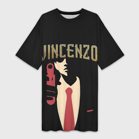 Платье-футболка 3D с принтом Винченцо в Тюмени,  |  | vincenzo | винценцо | галстук | кассано | пистолет | со джунки