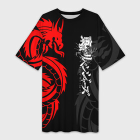 Платье-футболка 3D с принтом Аниме Токийские мстители: Красный дракон в Тюмени,  |  | anime | draken | mikey | tokyorevengers | walhalla | аниме | вальгала | дракен | иероглифы | кэн | манга | мандзиро | микки | рюгудзи | сано | символы | токийские мстители