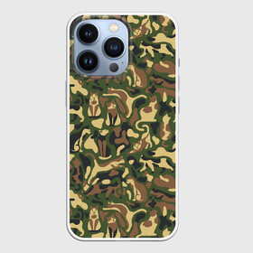 Чехол для iPhone 13 Pro с принтом Коты и Кошки (камуфляж) в Тюмени,  |  | camouflage | cat | kitty pussy | military camouflage | барсик | военный камуфляж | год кота | животное | зверь | камуфляж | киска | кот | котофей | котяра | кошечка | кошка | маскировка | масхала | милитари | мурзик | мурлыка