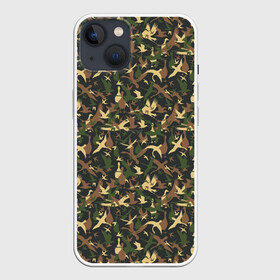 Чехол для iPhone 13 с принтом Птицы (камуфляж) в Тюмени,  |  | bird | camouflage | crow | death | dis | evil | hunting camouflage | military camouflage | военный камуфляж | ворона | гуси | журавли | камуфляж | крылатые | крылья | ласточки | маскировка | масхалат | милитари | небесные | орёл