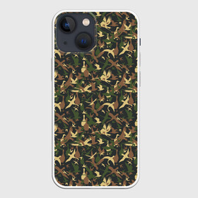 Чехол для iPhone 13 mini с принтом Птицы (камуфляж) в Тюмени,  |  | bird | camouflage | crow | death | dis | evil | hunting camouflage | military camouflage | военный камуфляж | ворона | гуси | журавли | камуфляж | крылатые | крылья | ласточки | маскировка | масхалат | милитари | небесные | орёл