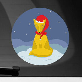 Наклейка на автомобиль с принтом Лиса на снегу в красной зимней шапке в Тюмени, ПВХ |  | звезды | зима | колпак | круг | лис | лиса | лисенок | мех | милота | небо | новый год | ночь | пес | праздник | снег | собака | шапка | щенок