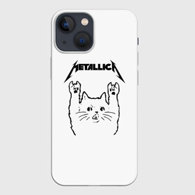 Чехол для iPhone 13 mini с принтом Metallica   Meowtallica. в Тюмени,  |  | metallica | кот | котэ | металлика | музыка | рок