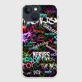 Чехол для iPhone 13 mini с принтом neon graffiti | Smile в Тюмени,  |  | bright | graffiti | inscriptions | neon | smile | абстракция | граффити | надписи | неон | смайлы