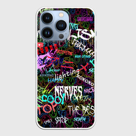 Чехол для iPhone 13 Pro с принтом neon graffiti | Smile в Тюмени,  |  | bright | graffiti | inscriptions | neon | smile | абстракция | граффити | надписи | неон | смайлы