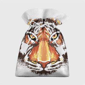 Подарочный 3D мешок с принтом Морда тигра от John Art в Тюмени, 100% полиэстер | Размер: 29*39 см | животные | новый год | праздник | тигр
