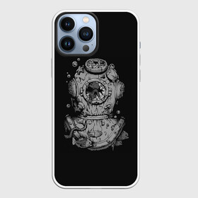 Чехол для iPhone 13 Pro Max с принтом Sea Devil в Тюмени,  |  | bones | corpse | dead | depth | devil | diver | fish | head | ocean | scuba | sea | skull | spacesuit | water | world | акваланг | вода | глубина | голова | дайвер | дьявол | кости | мертвец | мертвые | мертвый | мировой | море | морской | океан | рыбы | 