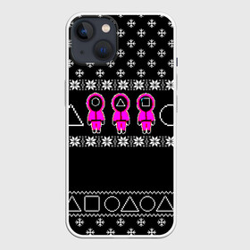Чехол для iPhone 13 с принтом Новогодний свитер Ojingeo geim в Тюмени,  |  | игра | кальмар | праздник | снежинки | стражи
