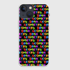 Чехол для iPhone 13 mini с принтом GEOMETRY DASH   УЗОР   PATTERN в Тюмени,  |  | 2d игра | geometry dash | logo | mobile game | pattern | robtop | space | геометри даш | космос | кубики | кубы | лого | мобильная игра | неон | узор