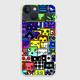 Чехол для iPhone 13 mini с принтом GEOMETRY DASH ВСЕ СКИНЫ в Тюмени,  |  | 2d игра | geometry dash | mobile game | robtop | space | геометри даш | космос | кубики | кубы | мобильная игра | неон