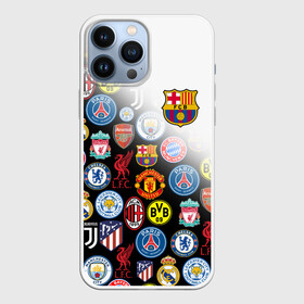 Чехол для iPhone 13 Pro Max с принтом FC BARCELONA LOGOBOMBING в Тюмени,  |  | barca | barcelona | fc barca | барка | барселона