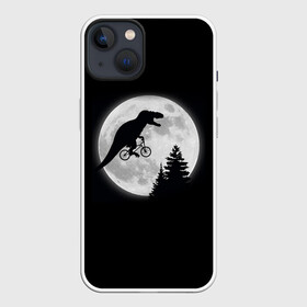 Чехол для iPhone 13 с принтом T REX НА ЛУНЕ в Тюмени,  |  | bicycle | bike | fly | moon | rex | trex | tyrannosaur | бикукле | динозаврик | животные | летающий динозавр | луна | на велосипеде на фоне луны | ночной пейзаж | палеонтология | пародия | полёт | прикол | т рекс