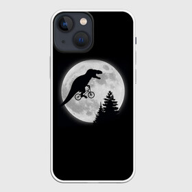 Чехол для iPhone 13 mini с принтом T REX НА ЛУНЕ в Тюмени,  |  | bicycle | bike | fly | moon | rex | trex | tyrannosaur | бикукле | динозаврик | животные | летающий динозавр | луна | на велосипеде на фоне луны | ночной пейзаж | палеонтология | пародия | полёт | прикол | т рекс