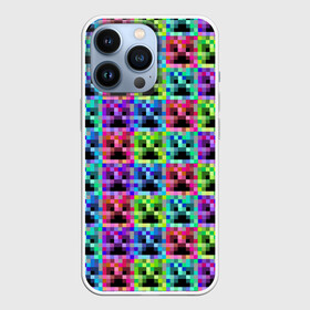 Чехол для iPhone 13 Pro с принтом МАЙНКРАФТ   MINECRAFT ЦВЕТНЫЕ КРИПЕРЫ в Тюмени,  |  | Тематика изображения на принте: block | creeper | cube | minecraft | pixel | tnt | блок | геометрия | крафт | крипер | кубики | майнкрафт | пиксели | тнт