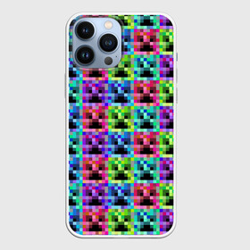 Чехол для iPhone 13 Pro Max с принтом МАЙНКРАФТ   MINECRAFT ЦВЕТНЫЕ КРИПЕРЫ в Тюмени,  |  | block | creeper | cube | minecraft | pixel | tnt | блок | геометрия | крафт | крипер | кубики | майнкрафт | пиксели | тнт