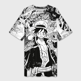 Платье-футболка 3D с принтом Ван Пис, One Piece, манга в Тюмени,  |  | lucy | luffy monkey | mugiwara | one piece | straw hat | аниме | большой куш | ван пис | ванпис | луффи | манга | одним куском | раскадровка | страницы