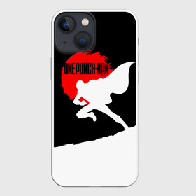 Чехол для iPhone 13 mini с принтом One Punch Man черно белый партер Лысый плащ в Тюмени,  |  | hagemanto | one punch man | one punchman | onepunchman | saitama | sensei | аниме | ван панч мен | ванпанчмен | лысый плащ | манга | сайтама | сильнейший человек | учитель | человек одинудар | человек одного удара