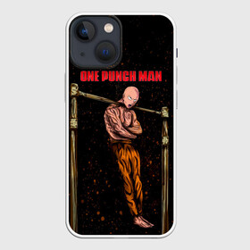 Чехол для iPhone 13 mini с принтом One Punch Man Сайтама турникимэн в Тюмени,  |  | hagemanto | one punch man | one punchman | onepunchman | saitama | sensei | аниме | ван панч мен | ванпанчмен | лысый плащ | манга | сайтама | сильнейший человек | учитель | человек одинудар | человек одного удара