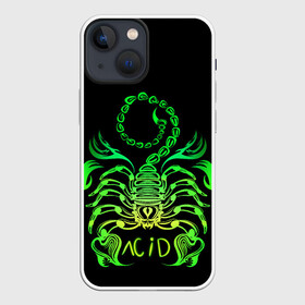 Чехол для iPhone 13 mini с принтом Acid scorpion в Тюмени,  |  | acid | acid scorpion | scorpion | кислота | кислотный скорпион | неон | неоновые узоры | скорпион | узоры