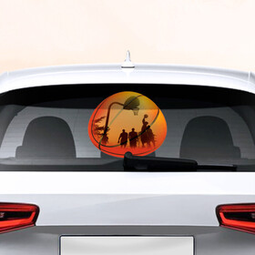 Наклейка на авто - для заднего стекла с принтом Баскетбол навсегда в Тюмени, ПВХ | Точные размеры наклейки зависят от выбранного изображения (ширина не больше 75 мм, высота не больше 45 мм) | nba | баскетбол | мяч | нба | спорт