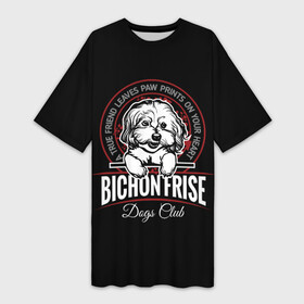 Платье-футболка 3D с принтом Бишон Фризе (Bichon Frize) в Тюмени,  |  | animal | bichon frize | bolognese | dog | french lapdog | lapdog | maltese | poodle | бишон фризе | болонка | болоньез | друг человека | живот | кинолог | кудрявая болонка | мальтезе | пёс | порода собак | пудель | собака